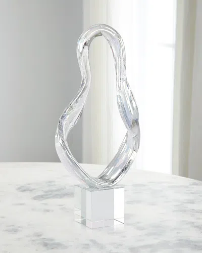 John-richard Collection Prismatic Loop On Crystal Base Sculpture In Transparent