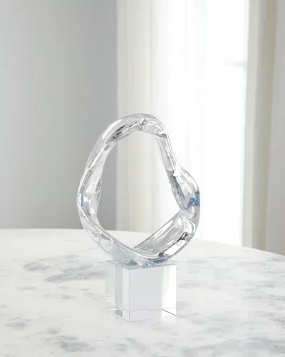 John-richard Collection Prismatic Loop On Crystal Base Sculpture In Transparent
