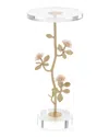 John-richard Collection Quartz Crystal Martini Table In Brass/crystal
