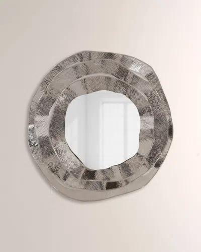John-richard Collection Ripple Brass Mirror In Gray