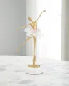 John-richard Collection Selenite Ballet Sculpture On Marble Base I