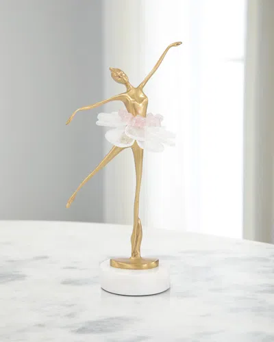 John-richard Collection Selenite Ballet Sculpture On Marble Base I In Gold
