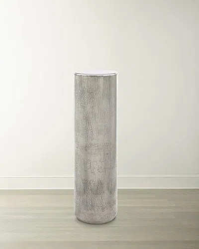 John-richard Collection Silver Serpent Lighted Pedestal In Gray
