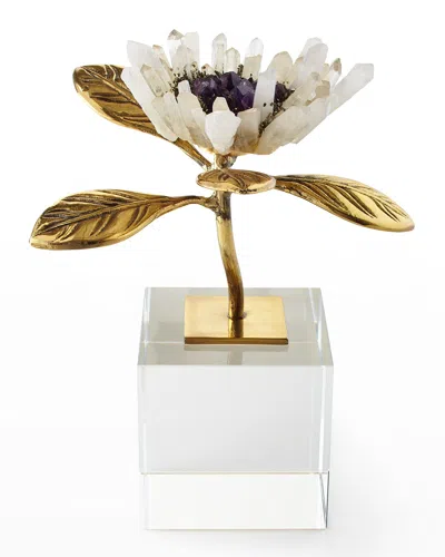 John-richard Collection Single Crystal Bloom Floral Sculpture In Multi