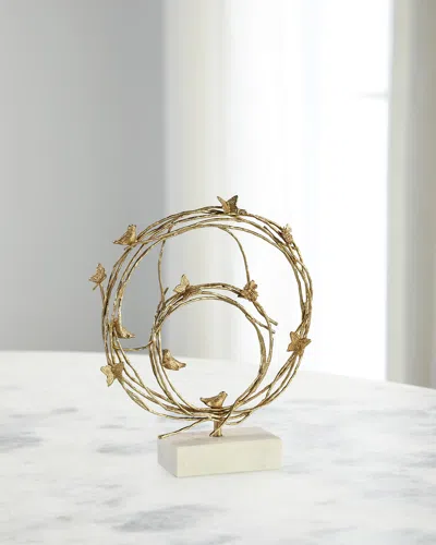 John-richard Collection Small Brass Roost Sculpture In Gold