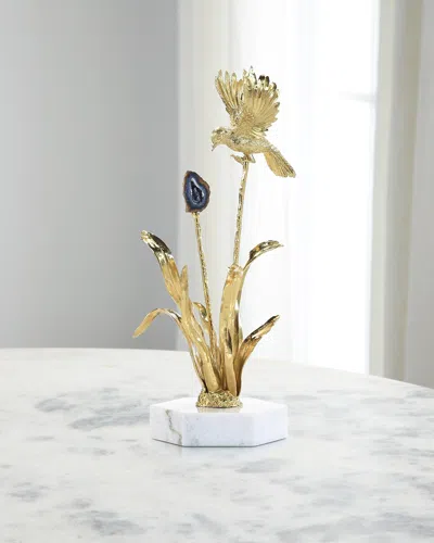 John-richard Collection Stone Garden Sculpture On Marble Base Ii In Gold
