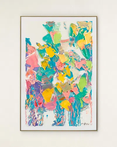 John-richard Collection Textural Brushstrokes Ii Original Painting By Lm Zhou In Yellow