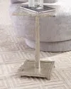 John-richard Collection Textured Nickel Martini Table In Nickel