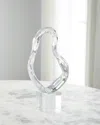 John-richard Prismatic Loop On Crystal Base Sculpture, Medium In Clear