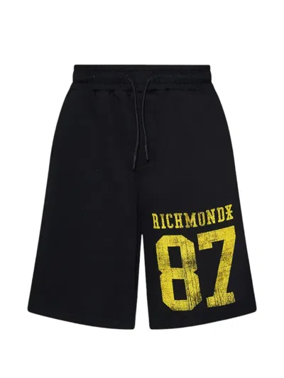 John Richmond 87 Logo-print Running Shorts In Black