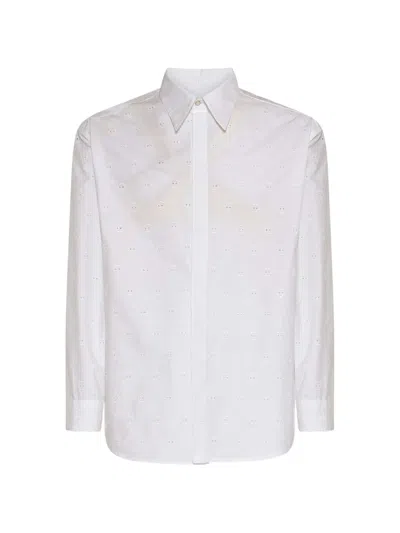 John Richmond All Over-pattern Button-down Shirt In White