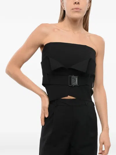 John Richmond Belted Strapless Top In Black