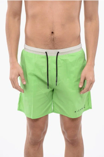 John Richmond Bicolor Boxer Swimsuit In Green