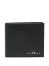 John Richmond Black Leather Wallet With Logo