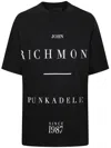 JOHN RICHMOND BLACK T-SHIRT WITH CENTRAL LOGO FOR