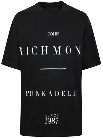 John Richmond Black T-shirt With Central Logo For