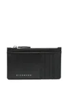 John Richmond Black Wallet In Leather With Logo And Zip In Black