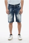 John Richmond Bleached Effect Regular Fit Bermuda Jeans