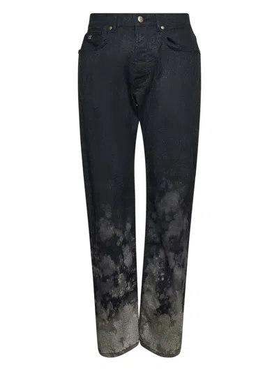 John Richmond Bleached-hem Jeans In Black