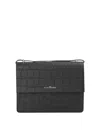 John Richmond Crocodile-embossed Shoulder Bag In Black