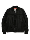 John Richmond Bomber Jacket With Ruched Detailing In Black