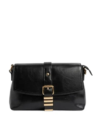 John Richmond Buckle-detail Leather Shoulder Bag In Black