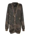 John Richmond Panelled Knit V-neck Cardigan In Black
