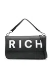 JOHN RICHMOND JOHN RICHMOND CALF LEATHER SHOULDER BAG WITH LOGO PRINT