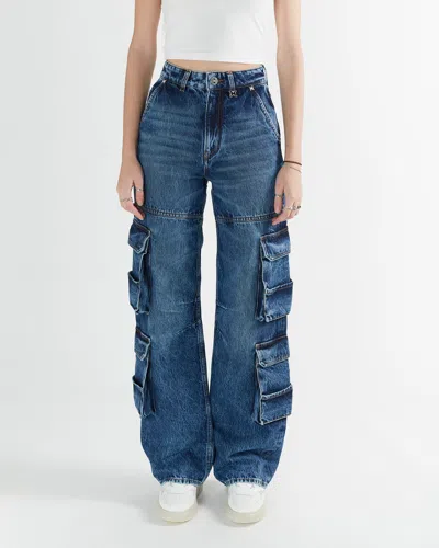 John Richmond Cargo Jeans In Denim Scuro