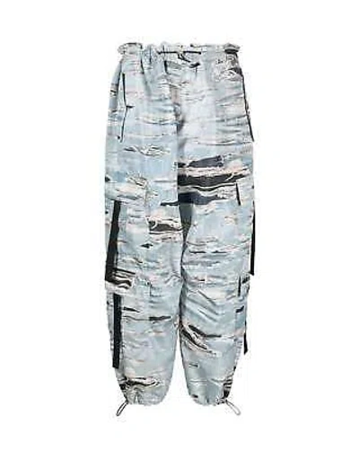 Pre-owned John Richmond Cargo Trousers With Iconic Runway Denim-effect Pattern In Fantasia