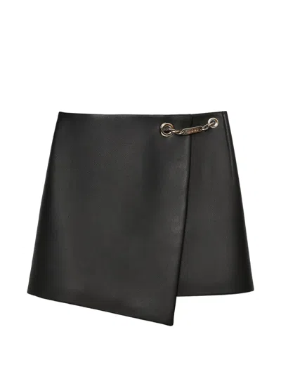 John Richmond Chain-detail Leather Shorts In Black