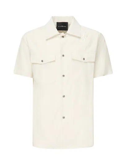John Richmond Chuy Logo Embroidered Off White Shirt