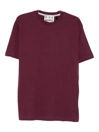 John Richmond Cotton Crew Neck T-shirt In Burgundy