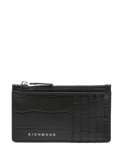 John Richmond Croc-embossed Cardholder In 黑色