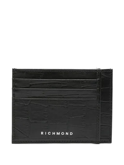 John Richmond Croc-embossed Cardholder In Schwarz