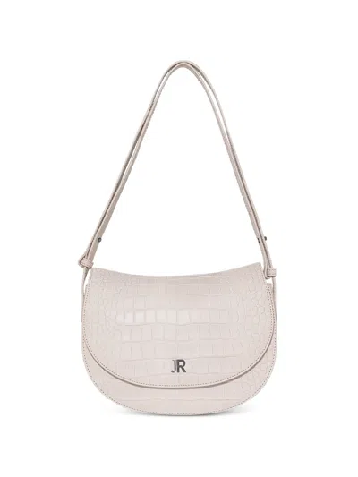 John Richmond Croc-effect Leather Shoulder Bag In Neutral