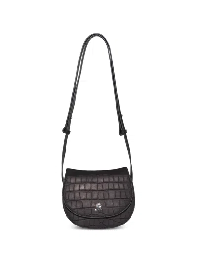 John Richmond Croc-effect Shoulder Bag In Black