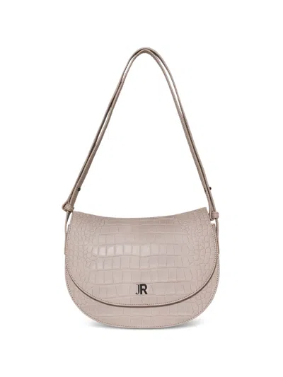 John Richmond Croc-effect Shoulder Bag In Neutral
