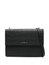John Richmond Crocodile-embossed Shoulder Bag In Black