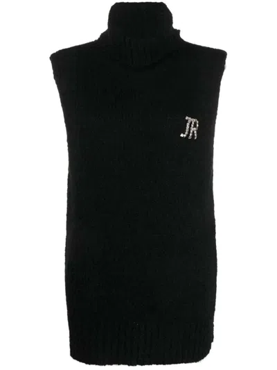 John Richmond Crystal Logo Vest In Nero