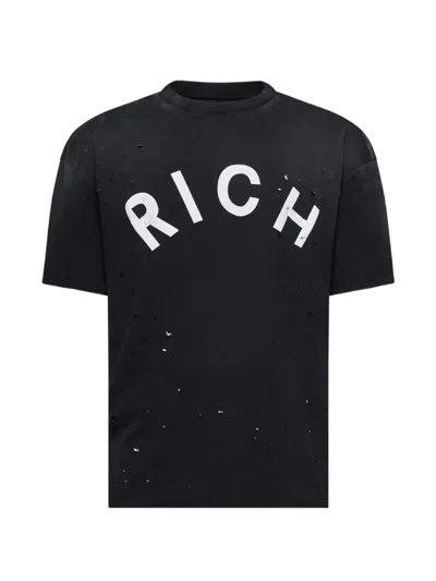 John Richmond Destroyed T-shirt In Black