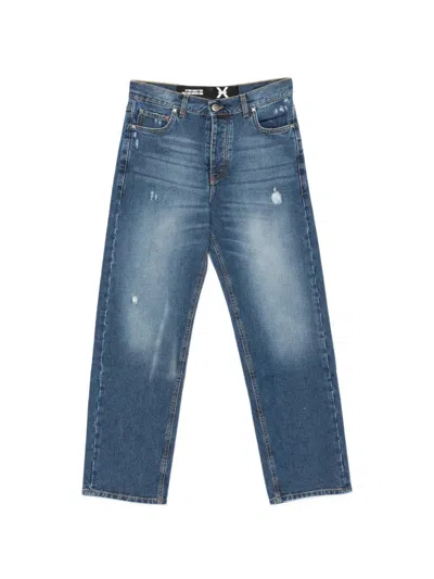 John Richmond Distressed Faded Jeans In Blue