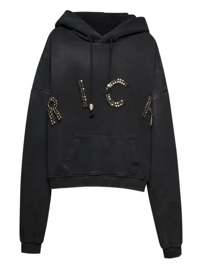 John Richmond Embellished Hoodie In Black