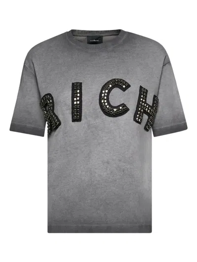 John Richmond Embellished Logo T-shirt In Gray