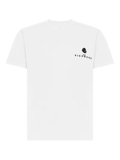 John Richmond Embroidered Logo T-shirt In White