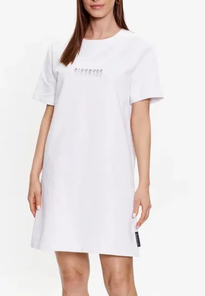 John Richmond Fleece Dress Marine In Bianco