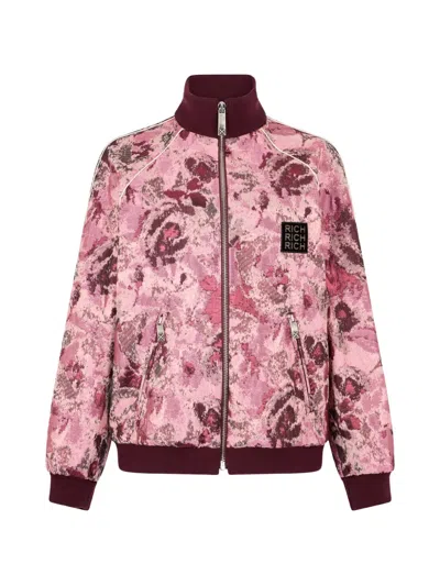 John Richmond Floral-jacquard Bomber Jacket In Multi