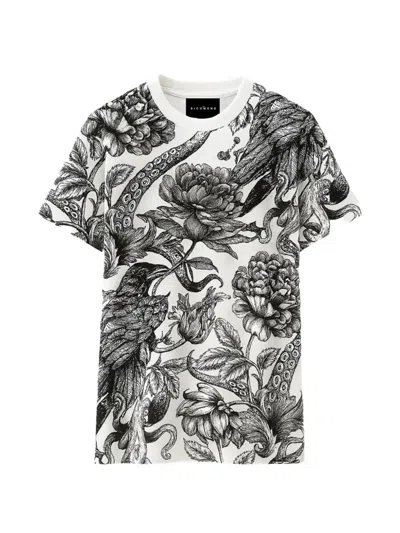 John Richmond Floral-print T-shirt In Black