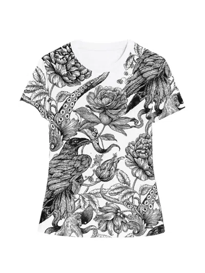 John Richmond Floral-print T-shirt In Black