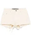John Richmond Frayed-hem Shorts In Neutrals